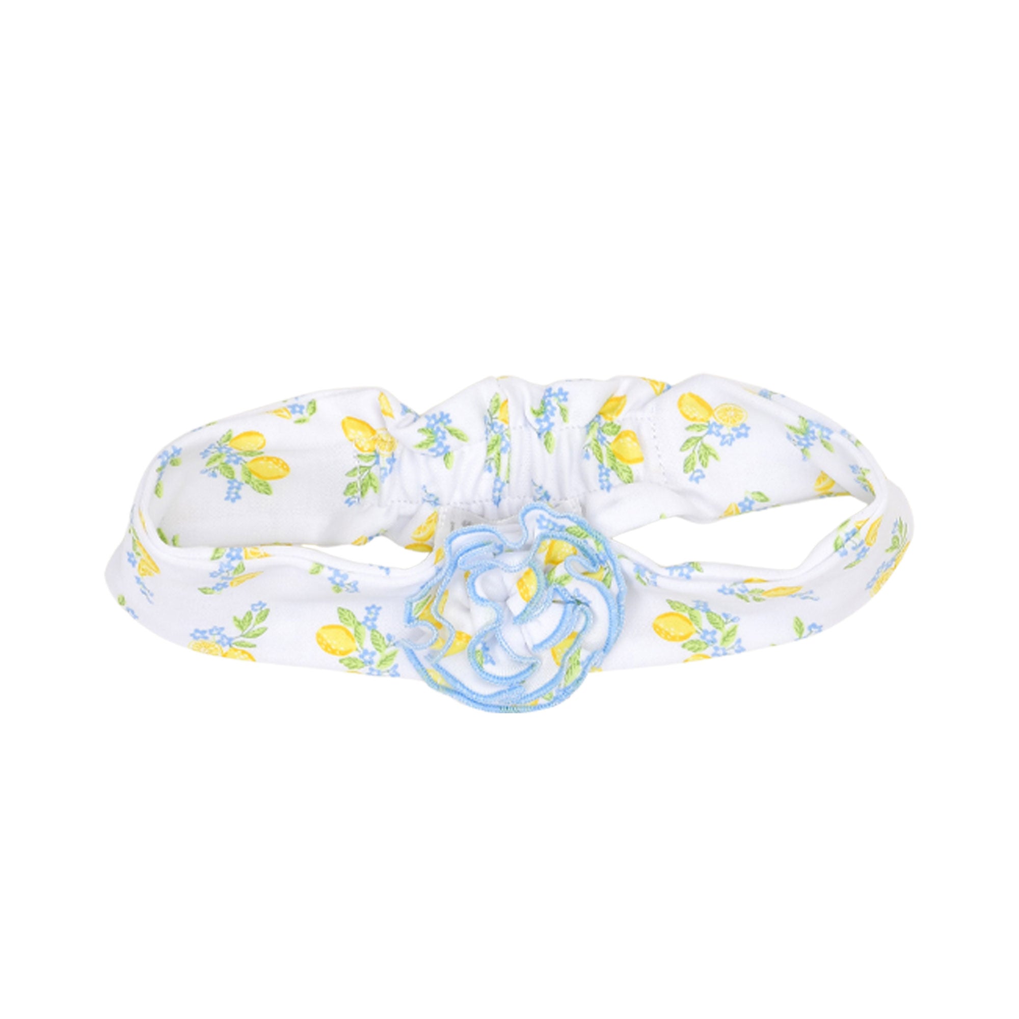 Kissy Kissy New Born Girl's Lemon Printed Sleepsuit with Headband