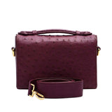 Kyra Women's Valerie Ostrich Burgundy Hand Bag