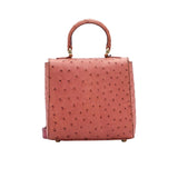 Kyra Women's  Luna Square Ostrich Hand Bag Salmon