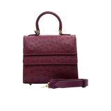 Kyra Women's Rubby Ostrich Burgundy Hand Bag