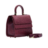 Kyra Women's Rubby Ostrich Burgundy Hand Bag