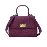 Kyra Lauren Ostrich Handbags Burgundy