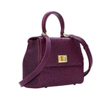 Kyra Lauren Ostrich Handbags Burgundy
