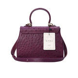 Kyra Lauren Ostrich Handbags Burgundy