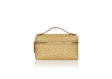 Kyra Boxy structured Bag Hardware in the middle Peanut Ostrich