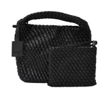 Add a touch of sculptural luxury to your accessories collection with the Karisma High-Gloss Woven Hobo.