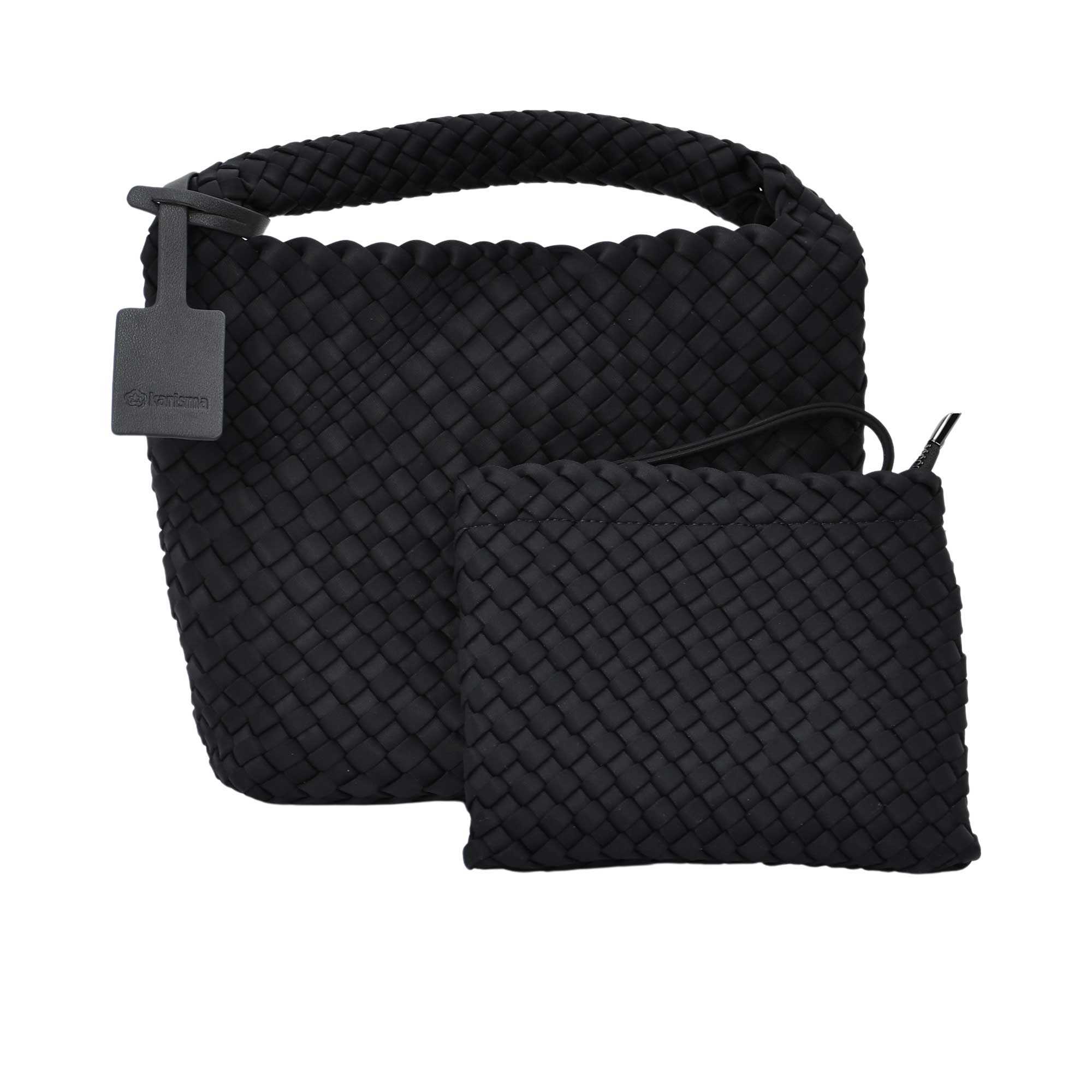 Elevate your daily ensemble with the effortless sophistication of the Karisma Woven Hobo Bag.