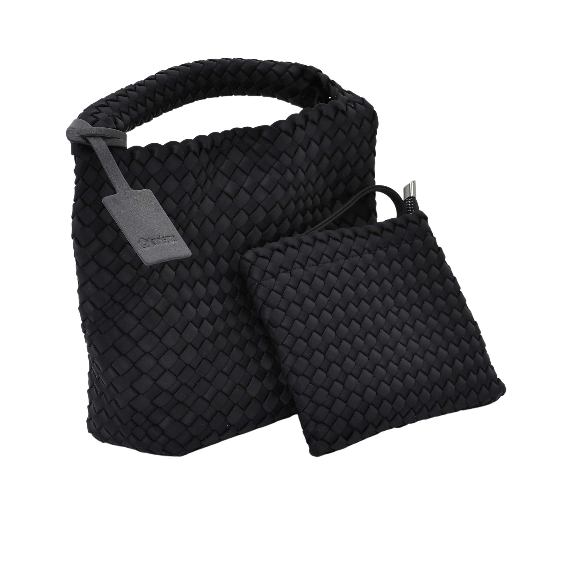 Elevate your daily ensemble with the effortless sophistication of the Karisma Woven Hobo Bag.
