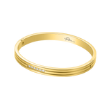 Police Lavaliere Women’s Gold Crystal Bangle – Linear Pattern Bracelet