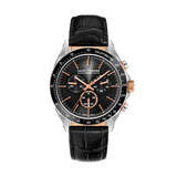 Saint Honore Le Bourget Men's Black Dial Black Leather Strap Watch