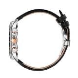 Saint Honore Le Bourget Men's Black Dial Black Leather Strap Watch