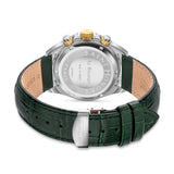 Saint Honore Le Bourget Gents Green Dial Stainless Steel Steel Case Green Leather Strap Watch