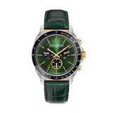Saint Honore Le Bourget Gents Green Dial Stainless Steel Steel Case Green Leather Strap Watch
