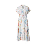 Leo Lin Women's White Twilight Print Midi Long Dress