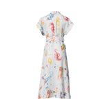 Leo Lin Women's White Twilight Print Midi Long Dress