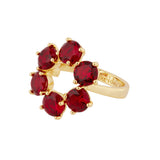 LES NEREIDES Diamantine Ring Red Garnet 6 stone-size 52