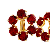 LES NEREIDES Garnet Red Diamantine 6 Stone Post Earrings