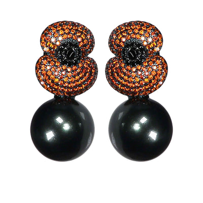 Lara Heems Women's Earring Poppy red pearl