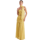 A0251004 طقم تنورة وشال زيتوني XS SS26