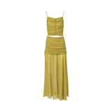 A0251004 طقم تنورة وشال زيتوني XS SS26