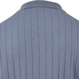 Azzurro knit top with wide vertical ribs and a ribbed collar, viewed from the back.