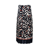 Luisa Spagnoli FOGA Ladies Zebra-Print Pleated Skirt