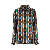 Luisa Spagnoli Locanda Blouse Women's Shirt – Blue/Tobacco Beige