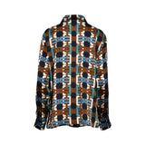 Luisa Spagnoli Locanda Blouse Women's Shirt – Blue/Tobacco Beige
