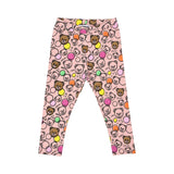 Leggings-only front view Moschino baby girl white top pink teddy leggings set. Order Online Today