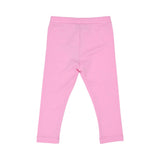 Leggings back view of the Moschino baby girl white top pink teddy heart leggings set. Shop Online Today.