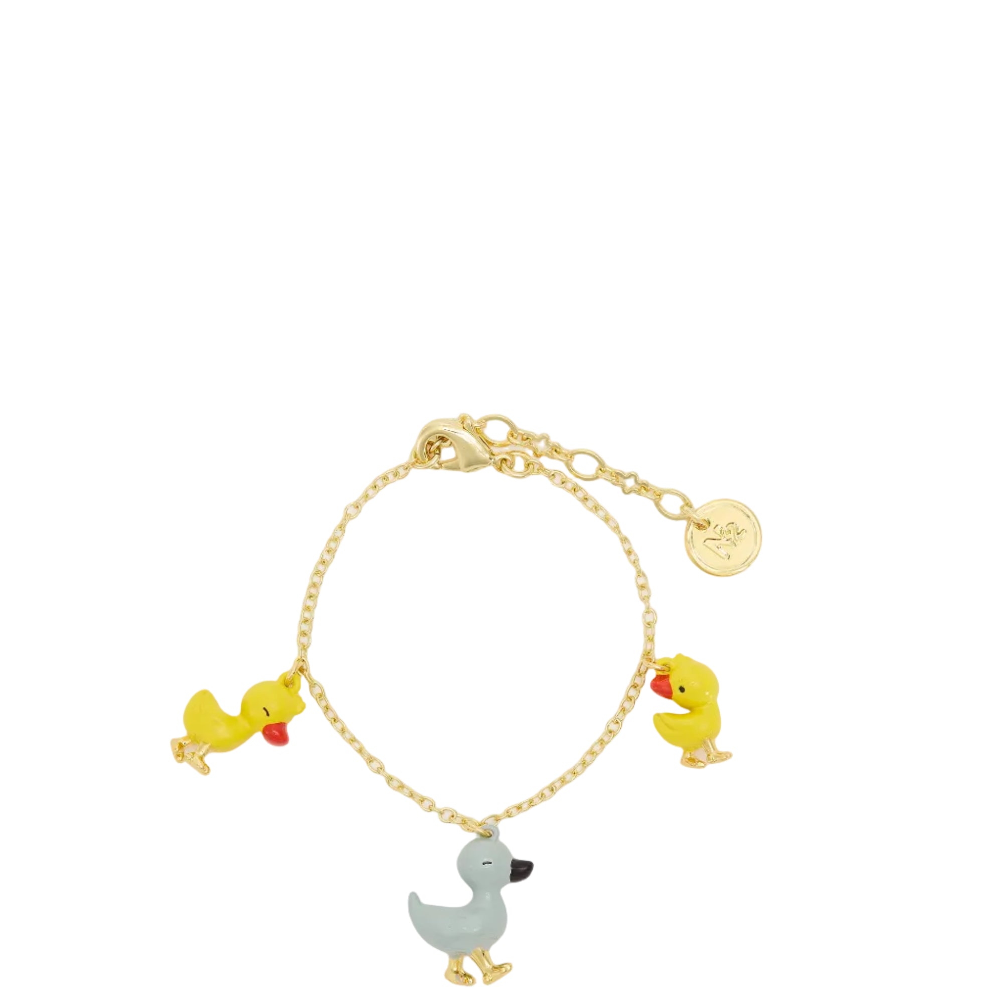 Les Néréides Charm Women's Bracelet with Small Yellow and Blue Ducks