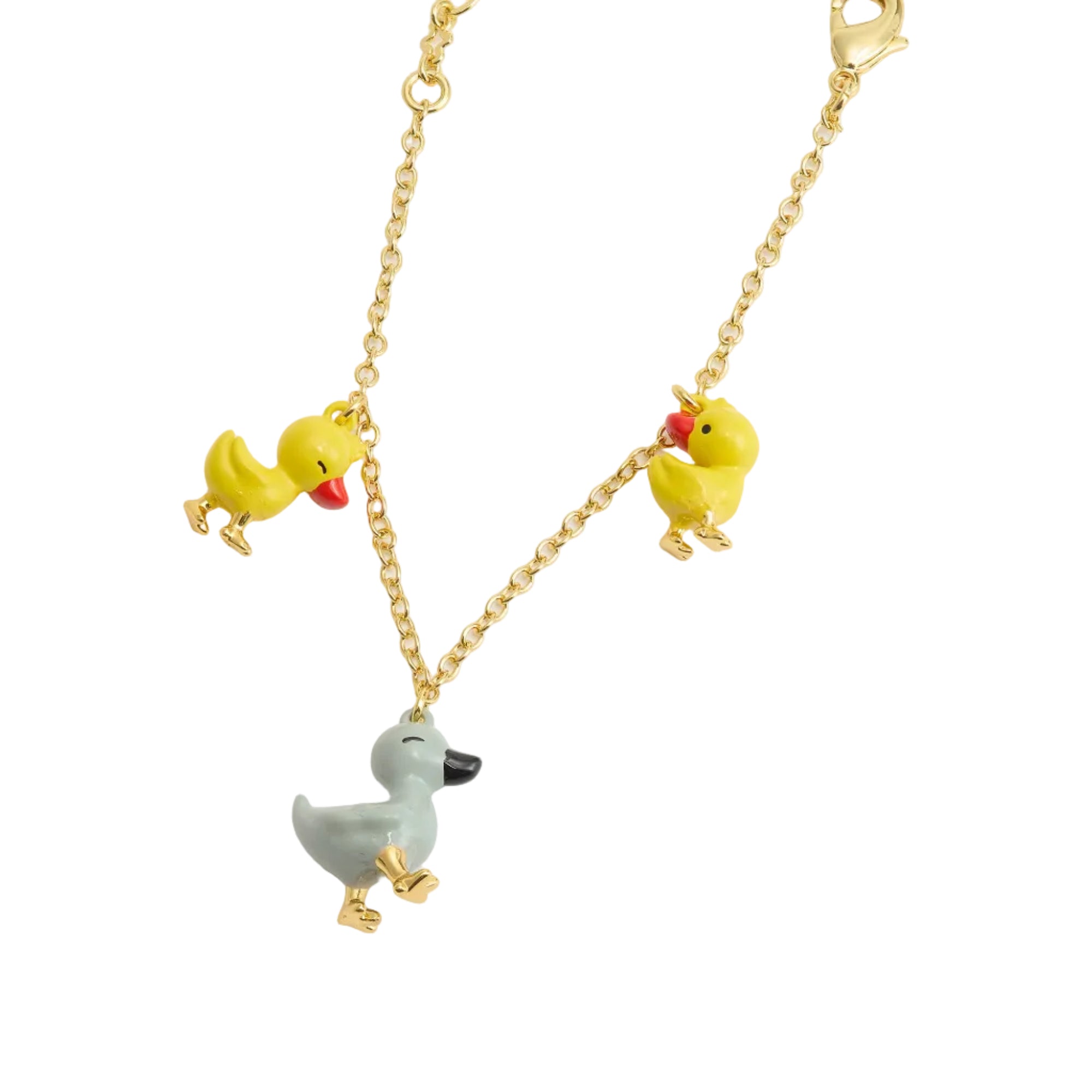 Les Néréides Charm Women's Bracelet with Small Yellow and Blue Ducks