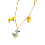 Les Néréides Charm Women's Bracelet with Small Yellow and Blue Ducks