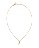 Les Nereides Women's Pink Pallet Slipper Pendant Necklace Gold necklace with a pendant on a light gray background