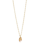Les Nereides Women's Pink Pallet Slipper Pendant Necklace Gold necklace with a pendant on a white background