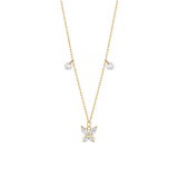 Luca Barra IP gold steel butterfly necklace with white zircon — Find Online Today.