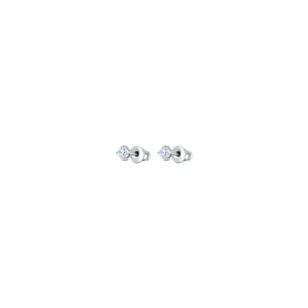Luca Barra Women's Steel Earrings with White Crystals – Now Online