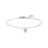Luca Barra girl's bracelet with pink heart zircon crystal — Available for Online Purchase