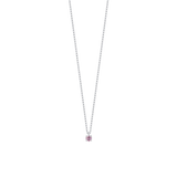 Luca Barra girl's steel necklace with pink zircon crystal – Order Online Today