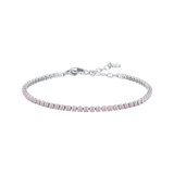 Luca Barra girl's steel tennis bracelet with pink zirconia crystals – Now Online