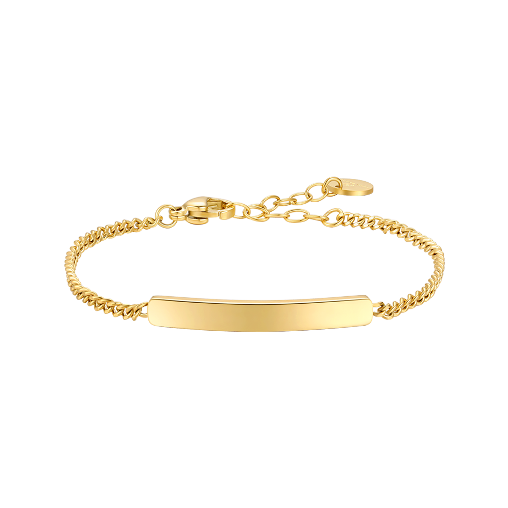 Luca Barra kid's IP gold steel bracelet with plate – Shop Now for the Latest Online