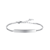 Luca Barra kid’s silver steel bracelet with plate — Now Online