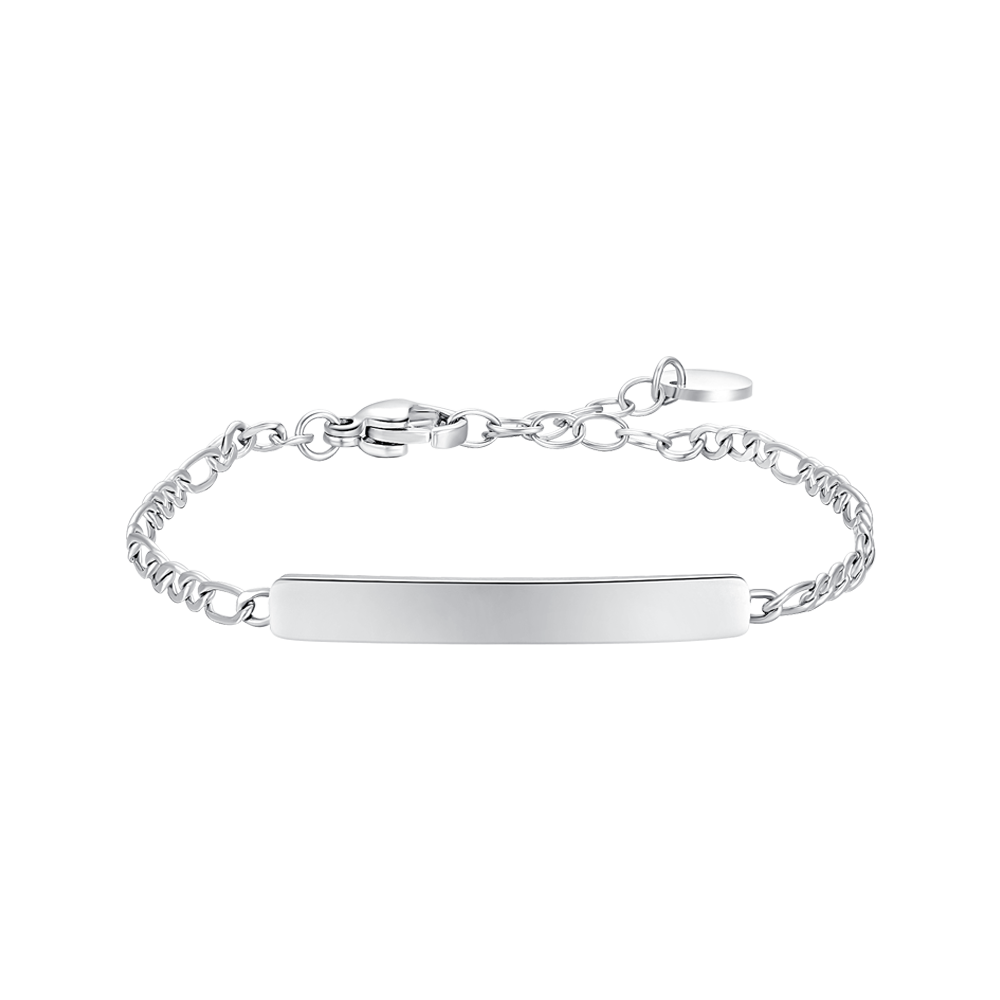 Luca Barra kid's silver steel bracelet with polished plate – Shop the Latest Online.