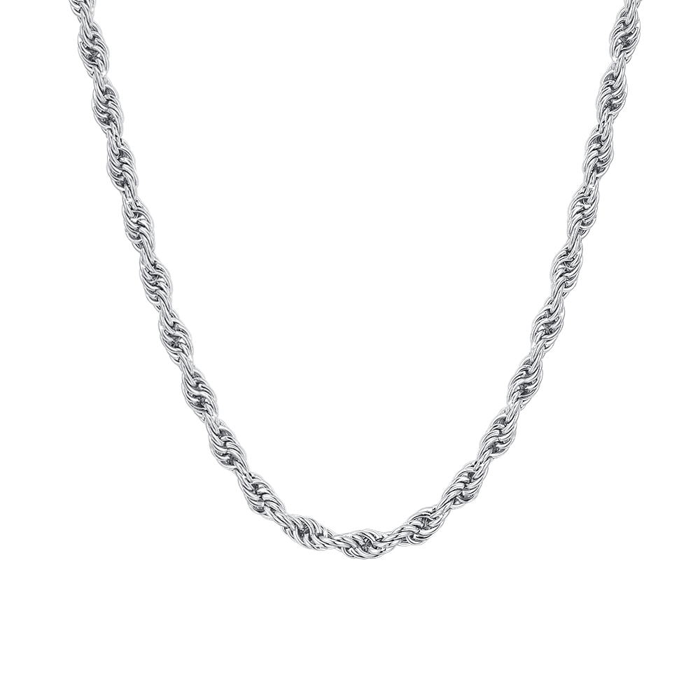 Luca Barra silver steel rope chain necklace for women – Shop Now Online
