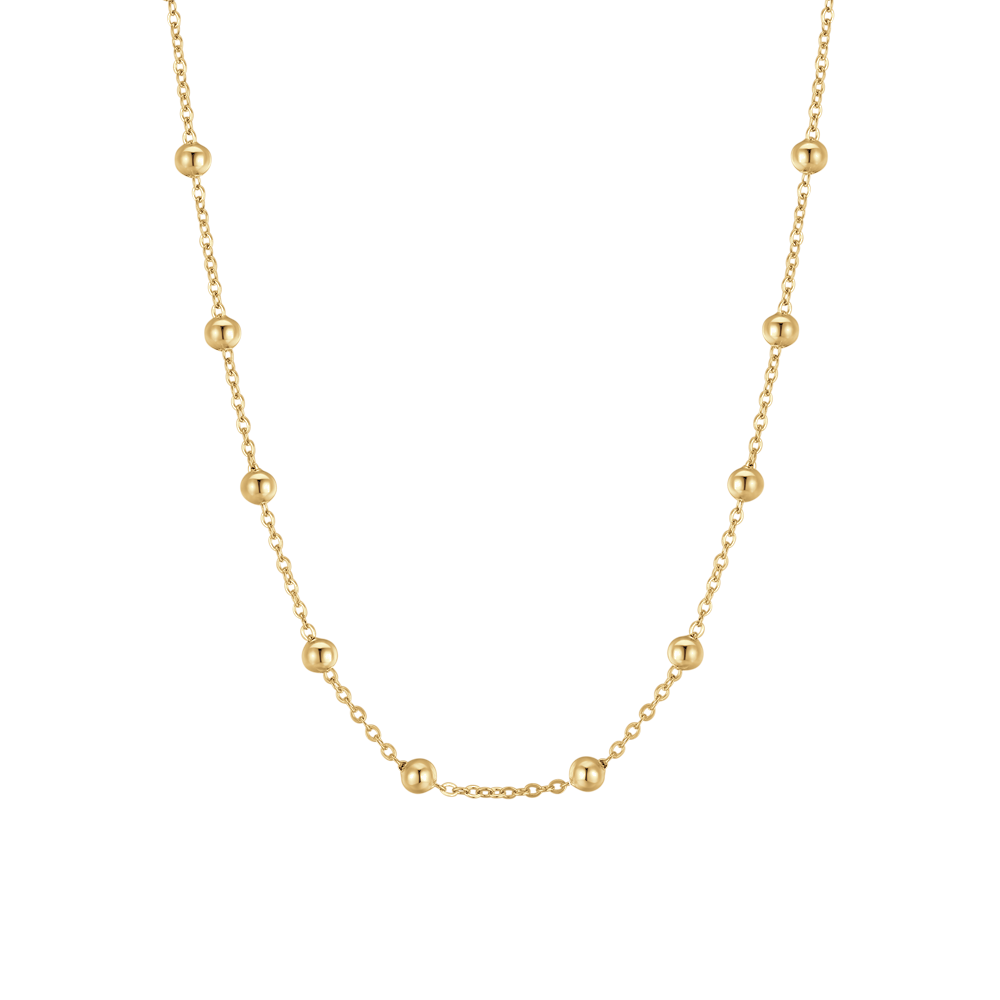 Luca Barra women’s IP gold necklace with polished spheres – Order Online Today