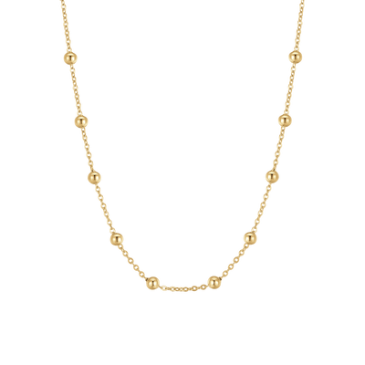 Luca Barra Women's IP Gold Necklace with Spheres