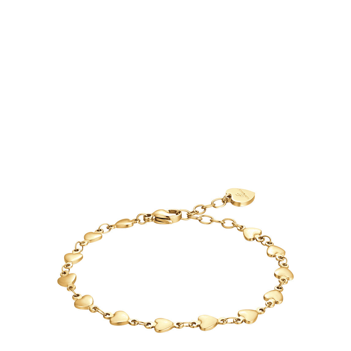 Luca Barra women’s IP gold steel bracelet with heart motifs, elegant design. Shop the Latest online