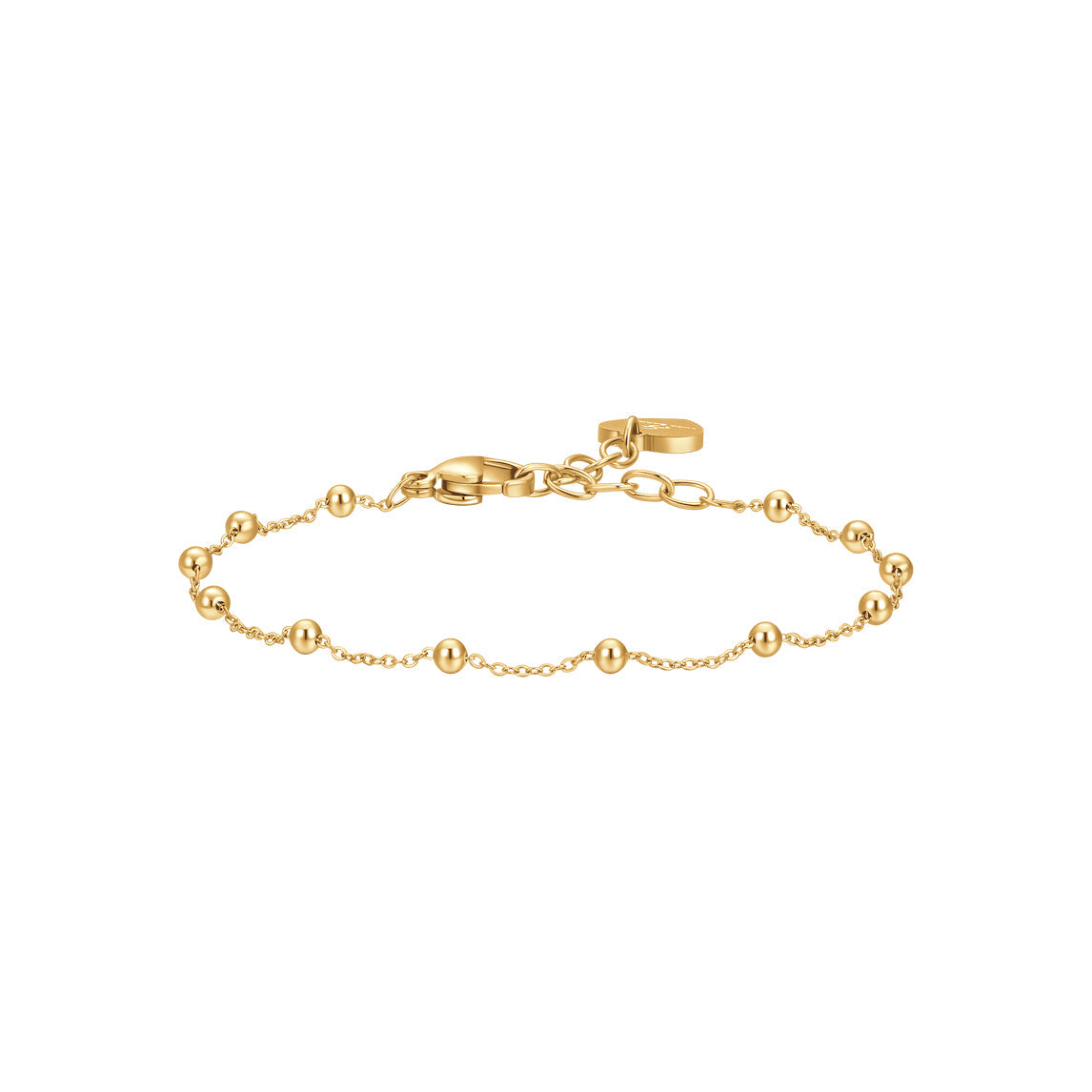 Luca Barra women’s IP gold steel bracelet with polished spheres, featuring a sleek minimalist design and refined finish, Now Available Online