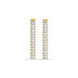 Luca Barra women's IP gold steel earrings with white baguette crystals – Now Online