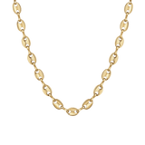 Luca Barra women’s IP gold steel necklace polished oval-link design —Find Online Today